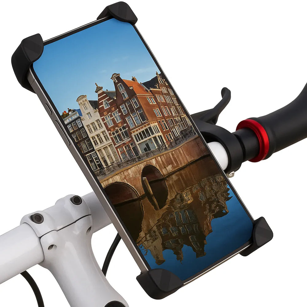 Telefoonhouder fiets – Schokbestendig – Verstelbaar 4-7 inch – Voor fiets & scooter – Zwart-Ilumina Benelux