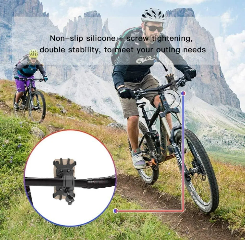 Telefoonhouder fiets – Schokbestendige klem – Universeel voor smartphone – 360° draaibaar – Zwart-Ilumina Benelux