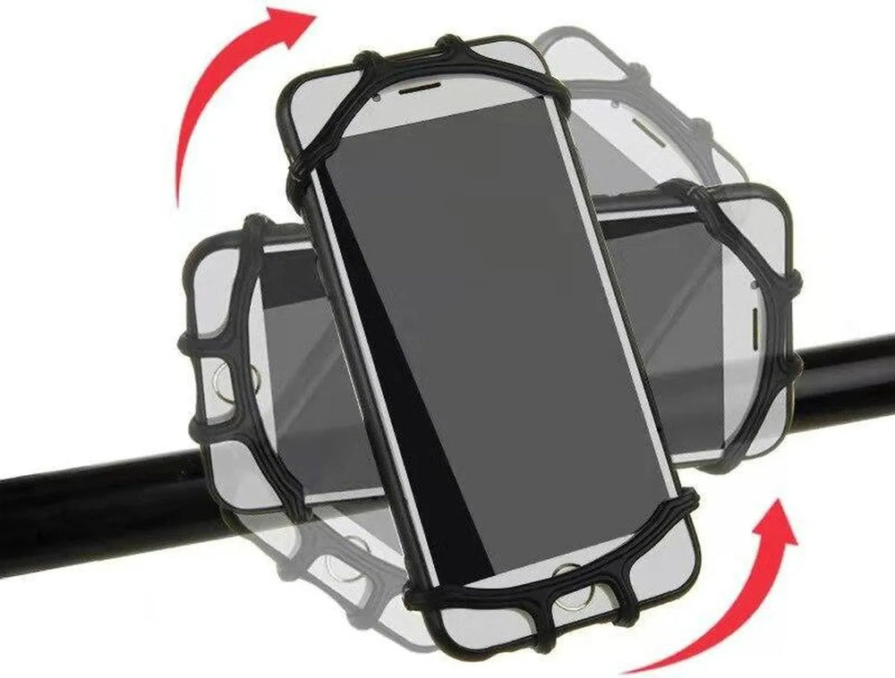 Telefoonhouder fiets – Siliconen stuurhouder – 360° draaibaar – Universeel 4-6,5 inch smartphone – Zwart-Ilumina Benelux