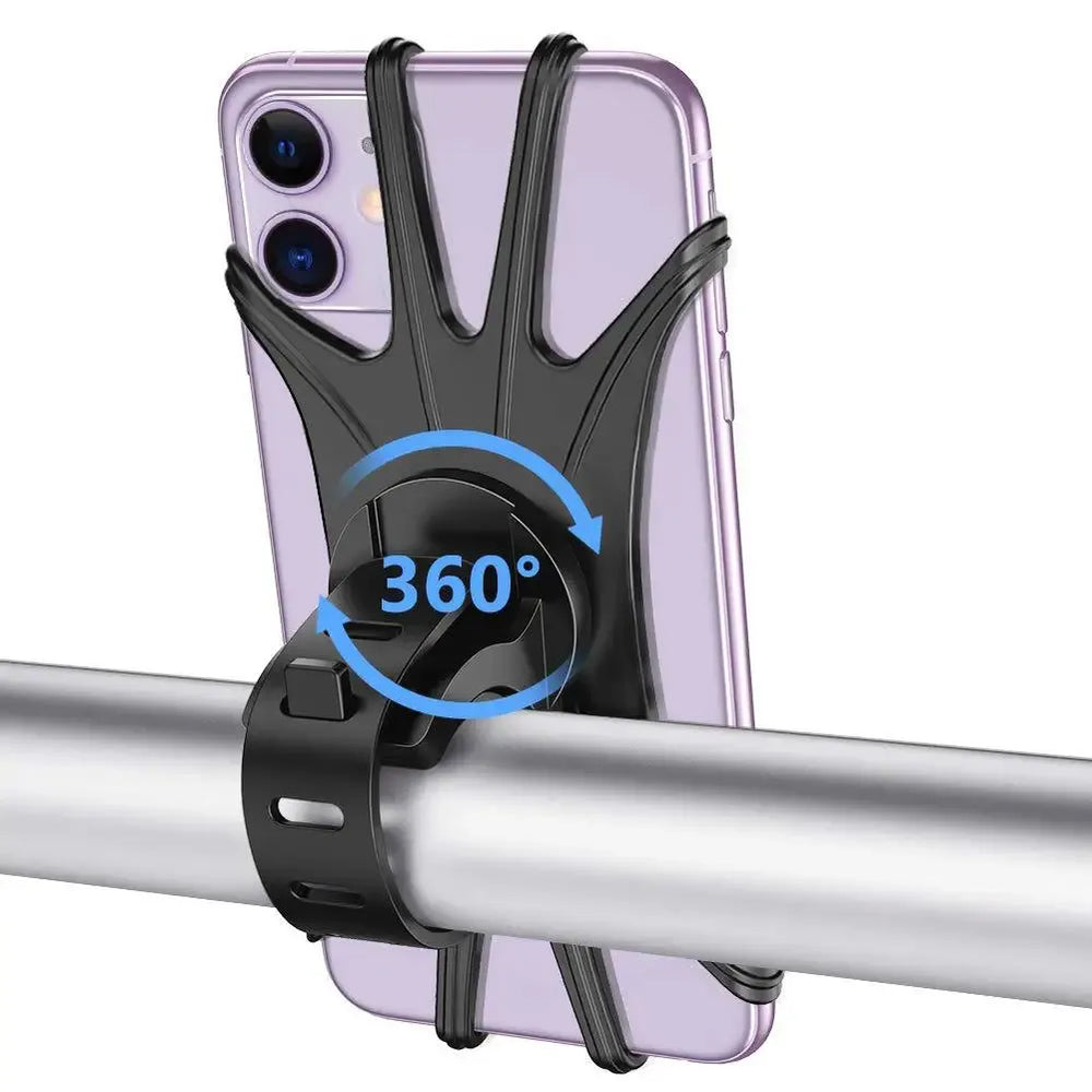 Telefoonhouder fiets – Siliconen stuurhouder – 360° draaibaar – Universeel 4-6,5 inch smartphone – Zwart-Ilumina Benelux