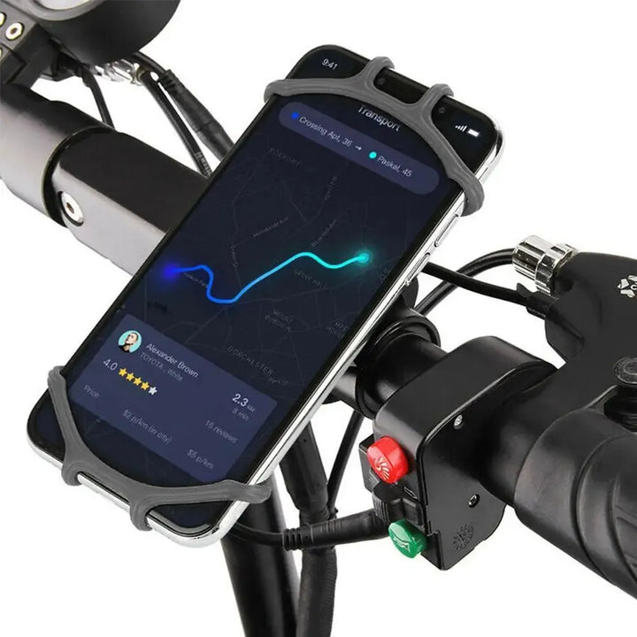 Telefoonhouder fiets – Siliconen stuurhouder – 360° klem – Voor 4-6.5 inch smartphones – Zwart-Ilumina Benelux