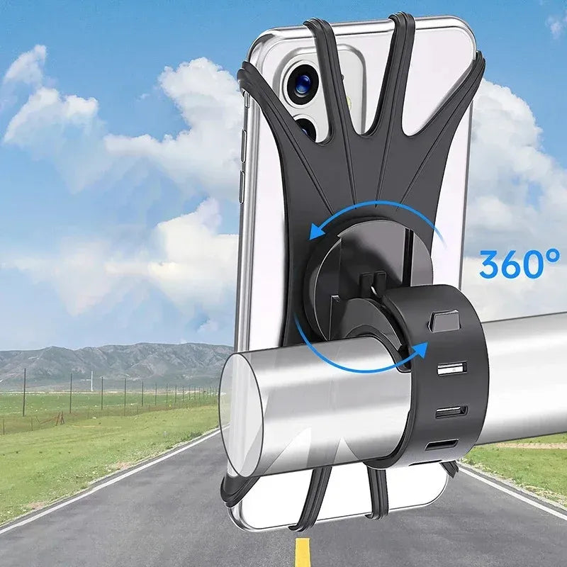 Telefoonhouder fiets – Siliconen stuurhouder – Flexibele verstelbare band – 3-6.5 inch universeel – Zwart-Ilumina Benelux