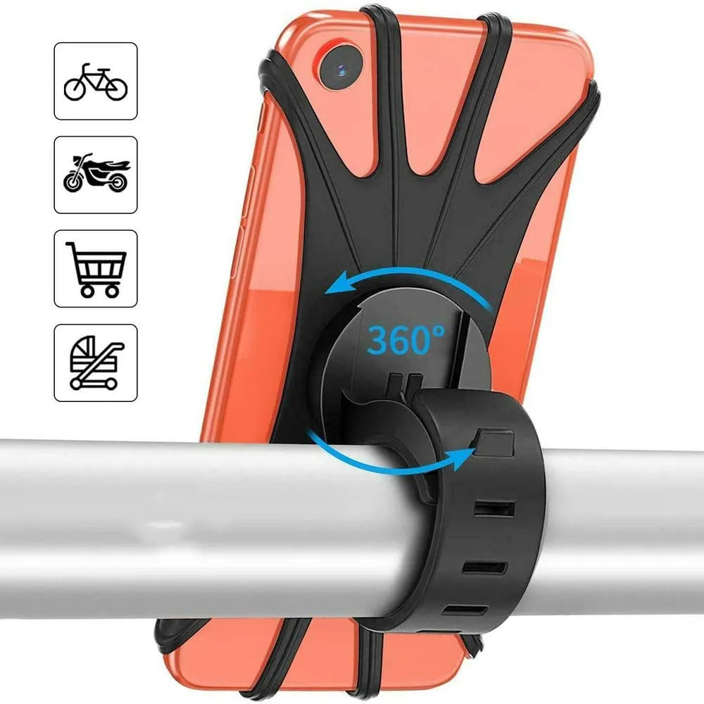 Telefoonhouder fiets – Siliconen stuurhouder – Flexibele verstelbare band – 3-6.5 inch universeel – Zwart-Ilumina Benelux