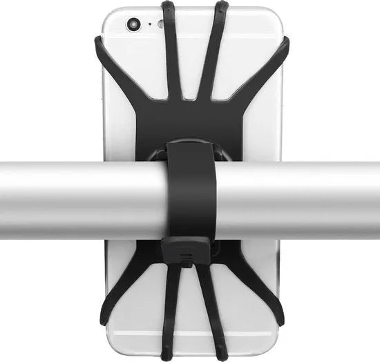 Telefoonhouder fiets – Siliconen stuurmount – Verstelbaar & schokdempend – Universeel 3.5-6.5 inch – Zwart-Ilumina Benelux