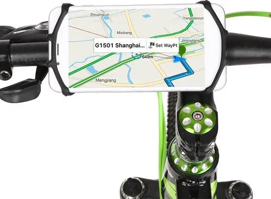Telefoonhouder fiets – Siliconen stuurmount – Verstelbaar & schokdempend – Universeel 3.5-6.5 inch – Zwart-Ilumina Benelux
