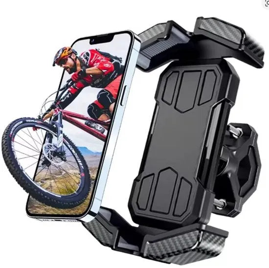 Telefoonhouder fiets – Stuurhouder GSM – Schokbestendig – 360° draaibaar – Universeel Zwart-Ilumina Benelux