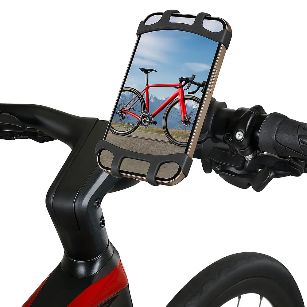 Telefoonhouder fiets – Stuurhouder voor scooter, motor & mountainbike – Universeel – Verstelbare klem – Zwart-Ilumina Benelux