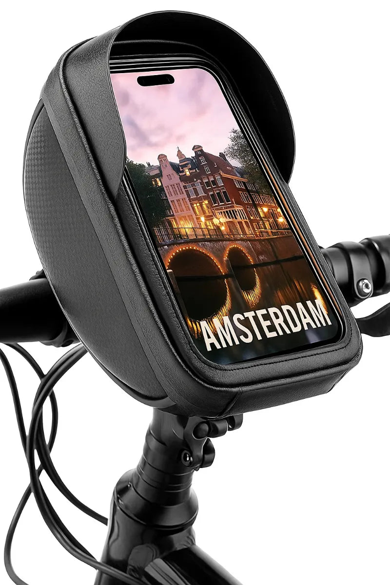 Telefoonhouder fiets – Stuurtas voor smartphone – Waterdicht – Touchscreen venster – Zwart-Ilumina Benelux