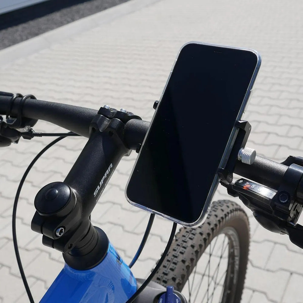 Telefoonhouder fiets – Universeel – Aluminium Beugel – Stevige Stuurmontage – Zilver-Ilumina Benelux