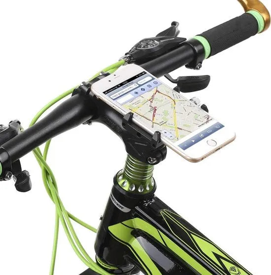Telefoonhouder fiets – Universeel – Aluminium Beugel – Stevige Stuurmontage – Zilver-Ilumina Benelux