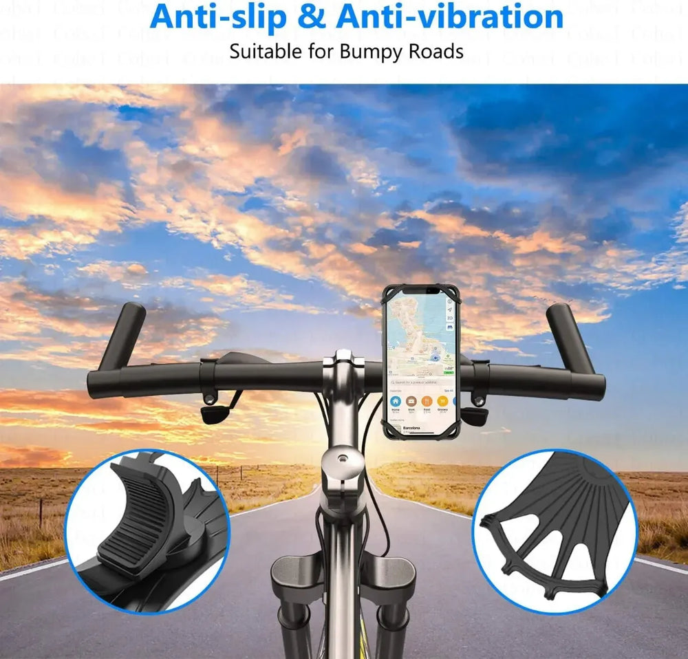 Telefoonhouder fiets – Universeel voor motor/scooter – 360° draaibaar – Stevige stuurmontage – Zwart-Ilumina Benelux