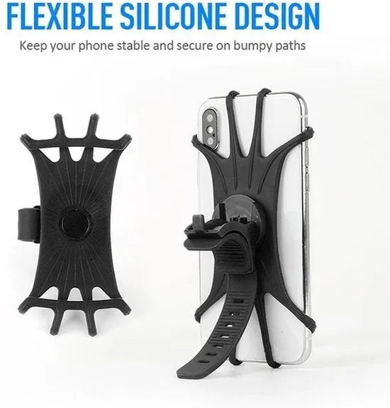 Telefoonhouder fiets – Universeel voor motor/scooter – 360° draaibaar – Stevige stuurmontage – Zwart-Ilumina Benelux