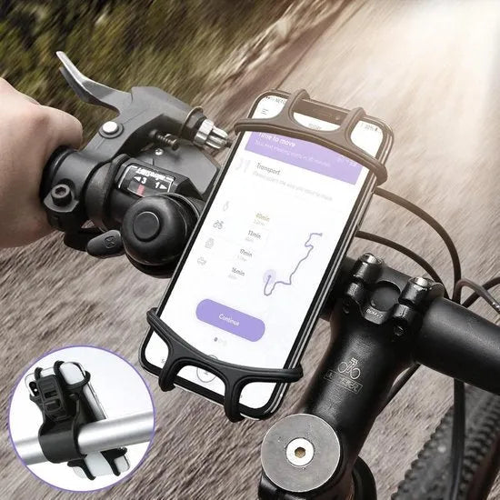 Telefoonhouder fiets – Universeel voor motor/scooter – 360° draaibaar – Stevige stuurmontage – Zwart-Ilumina Benelux