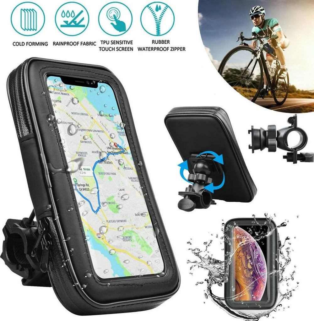 Telefoonhouder fiets – Universeel voor MTB racefiets scooter motor – 360° draaibaar – 5.5-7 inch smartphone – Zwart-Ilumina Benelux