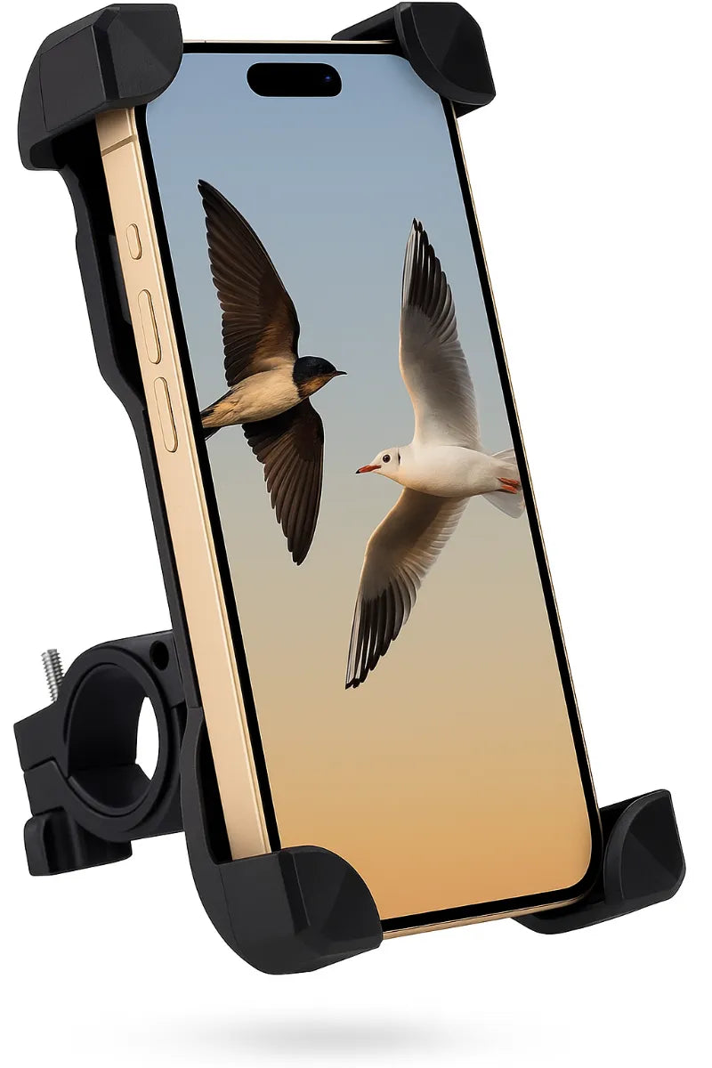Telefoonhouder fiets – Universele stuur- en spiegelhouder – Voor fiets/motor/scooter – 360° draaibaar – Zwart-Ilumina Benelux