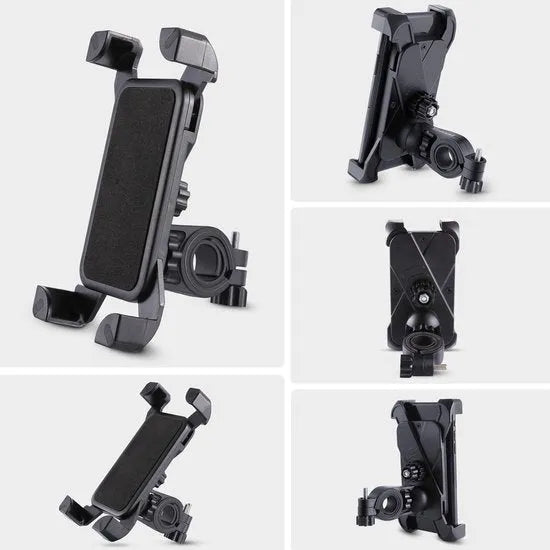 Telefoonhouder fiets – Universele stuur- en spiegelhouder – Voor fiets/motor/scooter – 360° draaibaar – Zwart-Ilumina Benelux