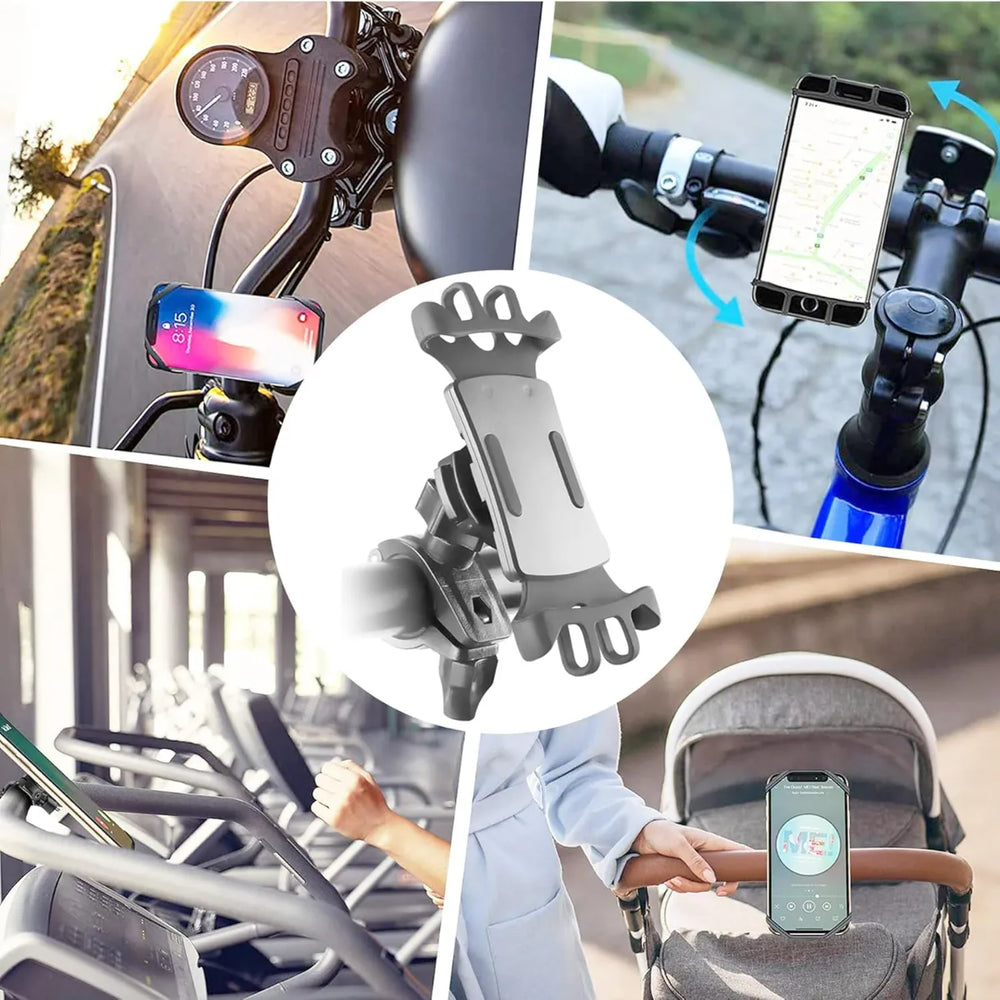 Telefoonhouder fiets – Universele stuurhouder – Schokbestendig – Voor smartphone & scooter – Zwart-Ilumina Benelux