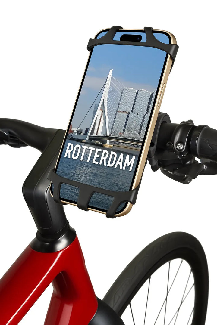 Telefoonhouder fiets – Universele stuurhouder – Schokbestendig – Voor smartphone & scooter – Zwart-Ilumina Benelux