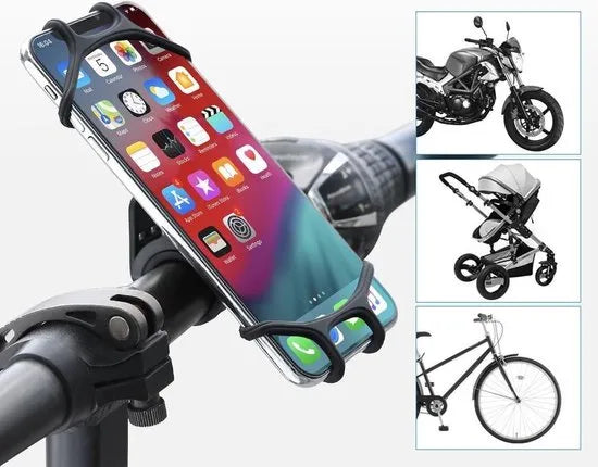 Telefoonhouder fiets – Universele stuurhouder – Stevig & schokbestendig – 360° draaibaar – Zwart-Ilumina Benelux