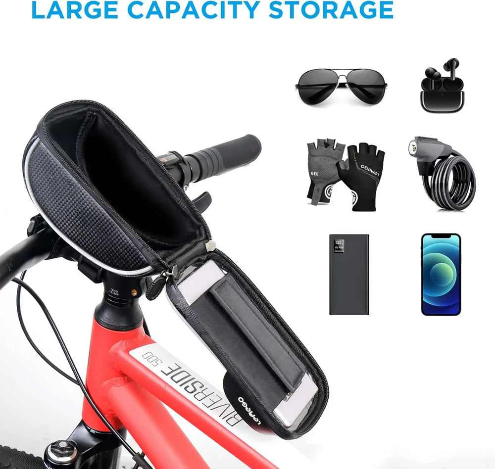 Telefoonhouder fiets – Universele waterdichte fietshouder – Voor racefiets & mountainbike – Met fietstas – Zwart-Ilumina Benelux
