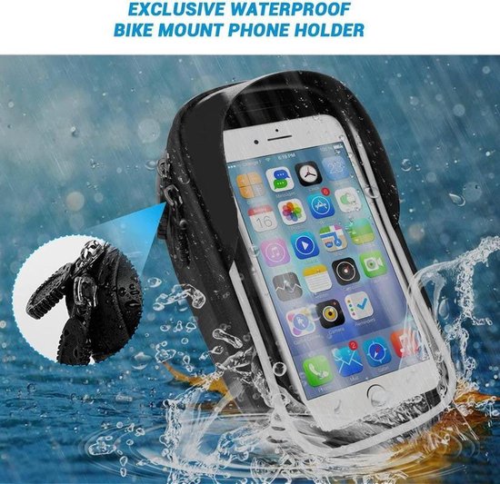 Telefoonhouder fiets – Universele waterdichte fietshouder – Voor racefiets & mountainbike – Met fietstas – Zwart