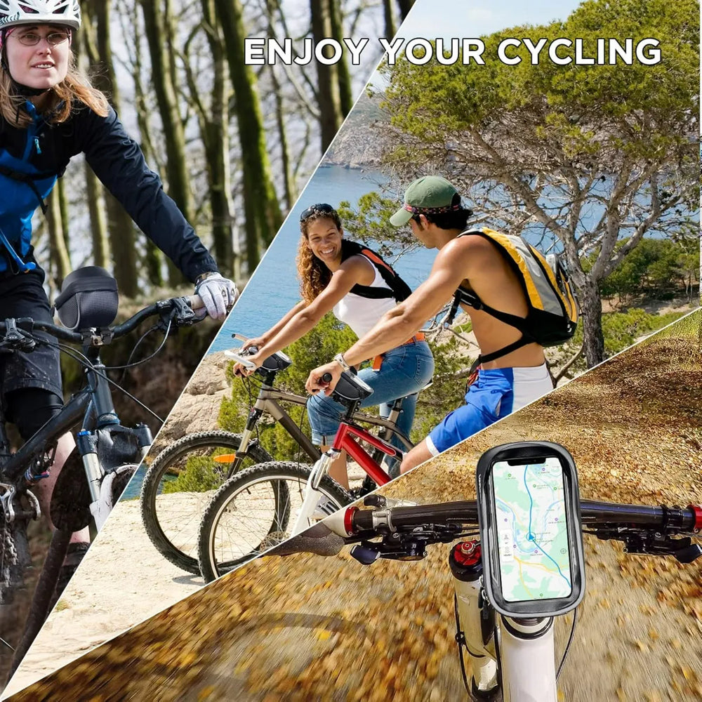 Telefoonhouder fiets – Universele waterdichte fietshouder – Voor racefiets & mountainbike – Met fietstas – Zwart-Ilumina Benelux