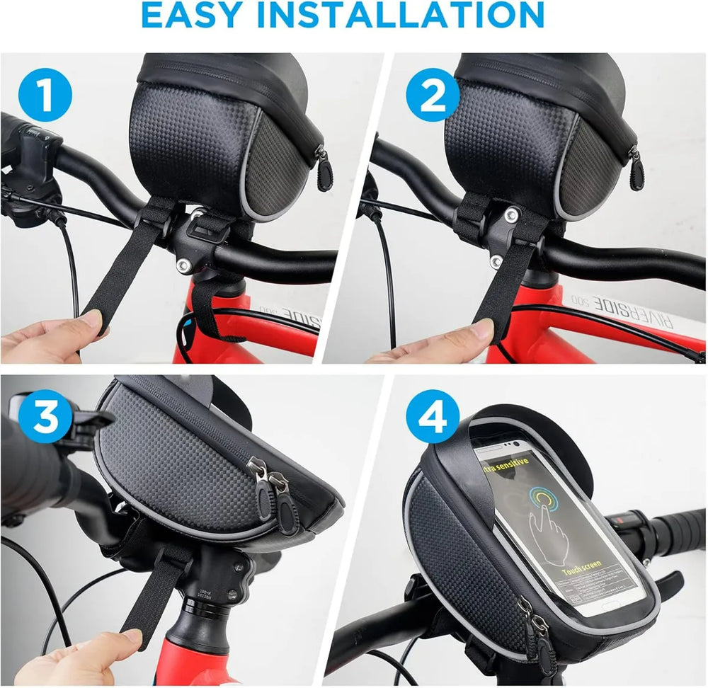 Telefoonhouder fiets – Universele waterdichte fietshouder – Voor racefiets & mountainbike – Met fietstas – Zwart-Ilumina Benelux