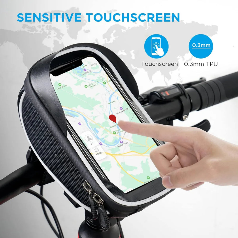 Telefoonhouder fiets – Universele waterdichte fietshouder – Voor racefiets & mountainbike – Met fietstas – Zwart-Ilumina Benelux