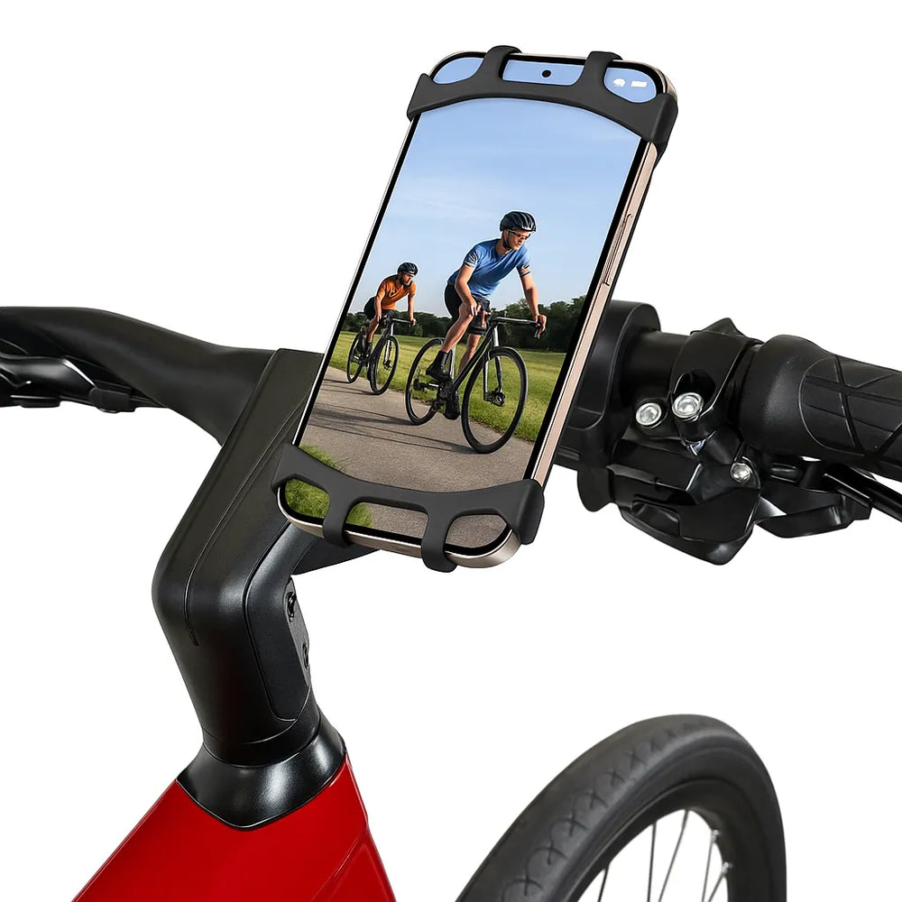 Telefoonhouder fiets – Verstevigde klem – 360° draaibaar – Voor motor, scooter & e-step – Zwart-Ilumina Benelux