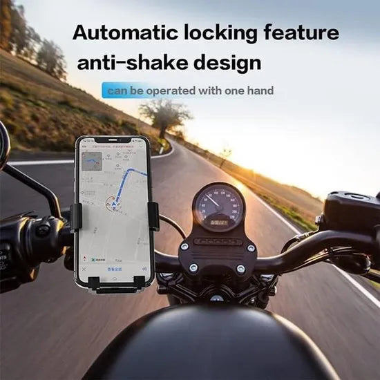 Telefoonhouder fiets – Voor fiets & motor – 360° draaibaar – Stevige klem – Zwart-Ilumina Benelux