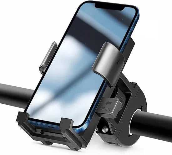 Telefoonhouder fiets – Voor fiets & motor – 360° draaibaar – Stevige klem – Zwart-Ilumina Benelux