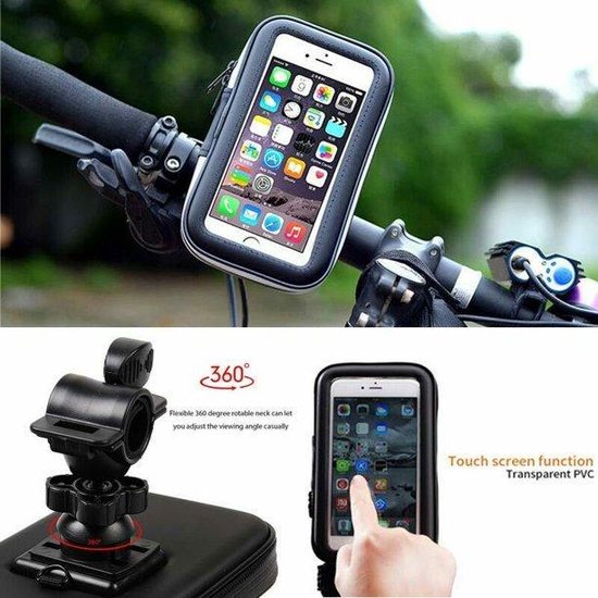 Telefoonhouder fiets – Waterdicht – 360° Draaibaar – XL Fietstas voor 6,5 inch – Zwart-Ilumina Benelux