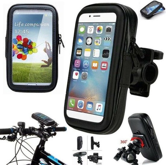 Telefoonhouder fiets – Waterdicht – 360° Draaibaar – XL Fietstas voor 6,5 inch – Zwart-Ilumina Benelux