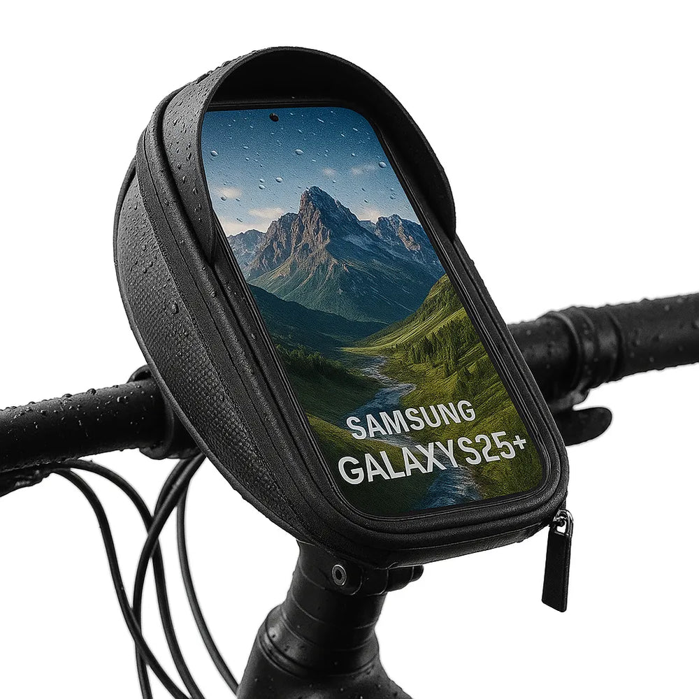 Telefoonhouder fiets – Waterdicht met opbergruimte – Voor racefiets/mountainbike – Universeel voor iPhone & Samsung – Zwart-Ilumina Benelux