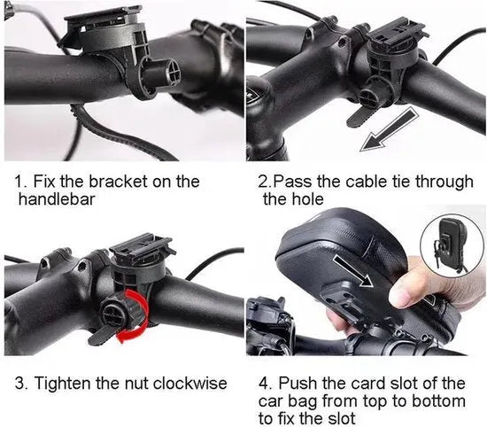 Telefoonhouder fiets – Waterdicht Stuurtas – Universeel voor Scooter & Kinderwagen – Touchscreen Venster – Zwart-Ilumina Benelux