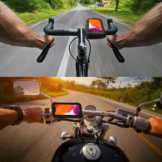 Telefoonhouder fiets – Waterdicht Universeel – Stuurbevestiging – Voor telefoons tot 7 inch (16,5 cm) – Zwart-Ilumina Benelux