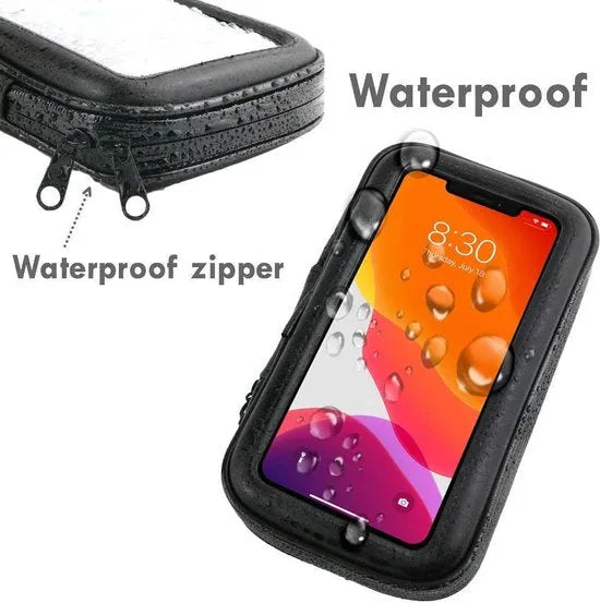 Telefoonhouder fiets – Waterdicht Universeel – Stuurbevestiging – Voor telefoons tot 7 inch (16,5 cm) – Zwart-Ilumina Benelux
