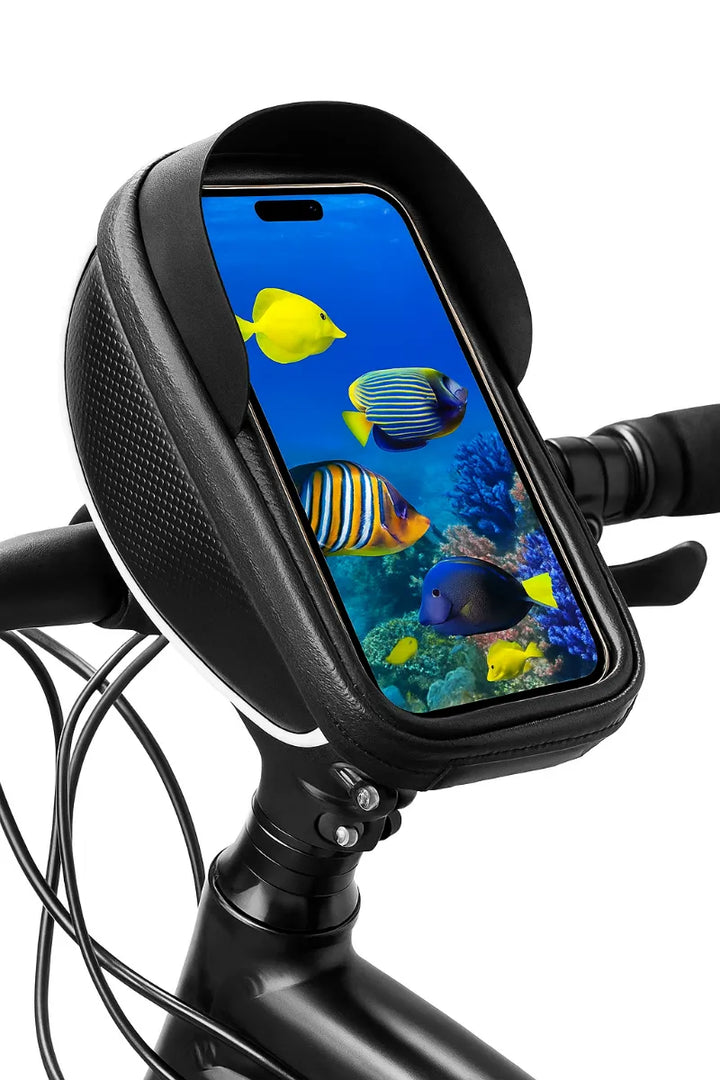 Telefoonhouder fiets – Waterdichte frametas met opbergvak – Touchscreen venster – Universeel tot 6,7 inch – Zwart-Ilumina Benelux
