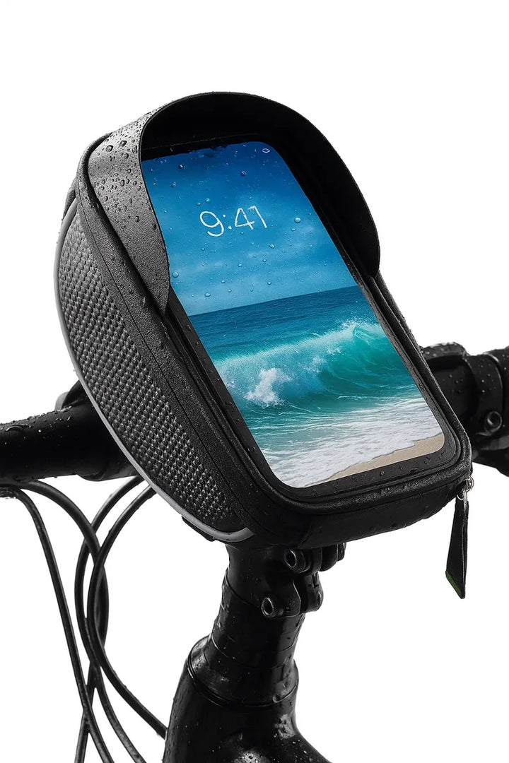 Telefoonhouder fiets – Waterdichte stuurtas met opbergruimte – Touchscreen venster – 360° draaibaar – Zwart-Ilumina Benelux