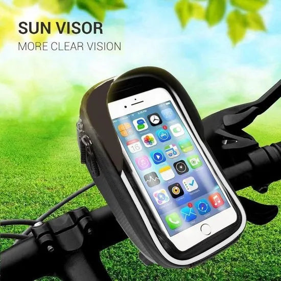 Telefoonhouder fiets – Waterdichte telefoon tas – Apollo – Voor mountainbike & e-bike – Zwart-Ilumina Benelux