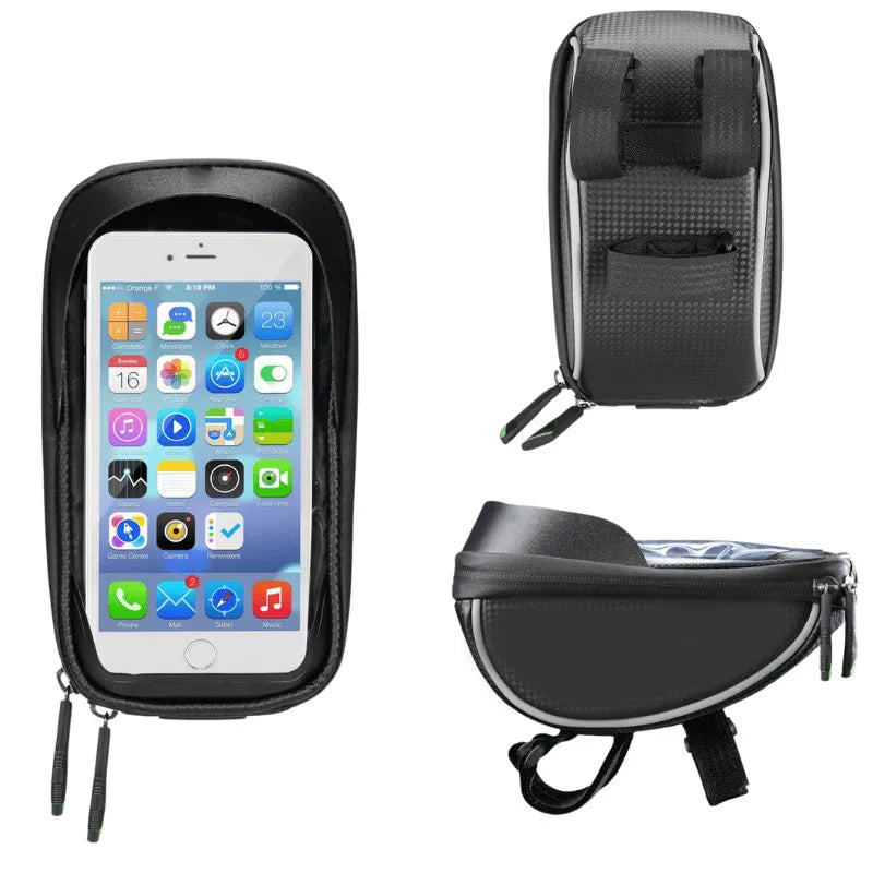 Telefoonhouder fiets – Waterdichte telefoon tas – Apollo – Voor mountainbike & e-bike – Zwart-Ilumina Benelux