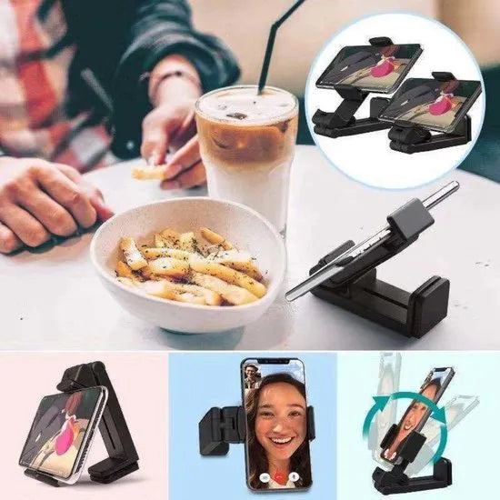 Telefoonhouder vliegtuig – Universeel – Bureau & Tafel Standaard – Reisaccessoire voor Kinderstoel & Trein – Zwart-Ilumina Benelux