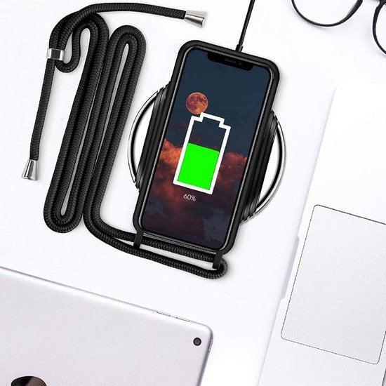 Telefoonkoord – Geschikt voor iPhone 12 Pro Max – Schouder/nek draagriem – Ketting koord – Turquoise-Ilumina Benelux