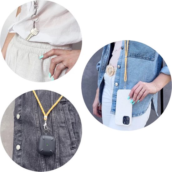 Telefoonkoord universeel – Schouder- en nekkoord – Telefoonketting touw – Ook voor sleutels & ID-badge – Blauw-Telefoonkoord-Ilumina Benelux