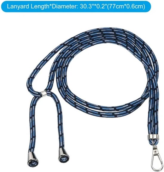Telefoonkoord universeel – Schouder- en nekkoord – Telefoonketting touw – Ook voor sleutels & ID-badge – Blauw-Telefoonkoord-Ilumina Benelux