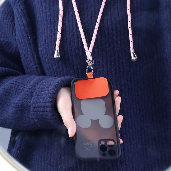 Telefoonkoord universeel – Schouder- en neklanyard touw – Telefoonketting hanger – Voor sleutels/ID-badge/naamkaart – Paars-Telefoonkoord-Ilumina Benelux