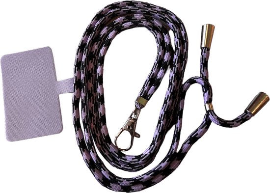 Telefoonkoord universeel – Schouder- en neklanyard touw – Telefoonketting hanger – Voor sleutels/ID-badge/naamkaart – Paars-Telefoonkoord-Ilumina Benelux