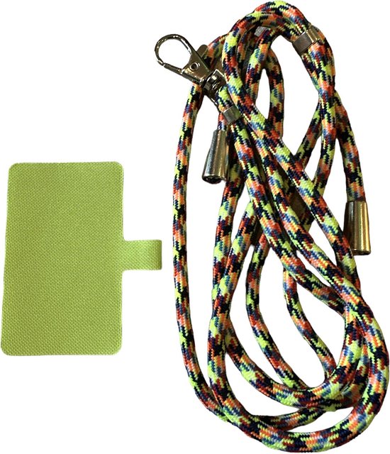 Telefoonkoord universeel – Schouder- en nekriem touw – Telefoonketting hanger – Ook voor sleutels/ID-badge – Groen/Rood-Telefoonkoord-Ilumina Benelux