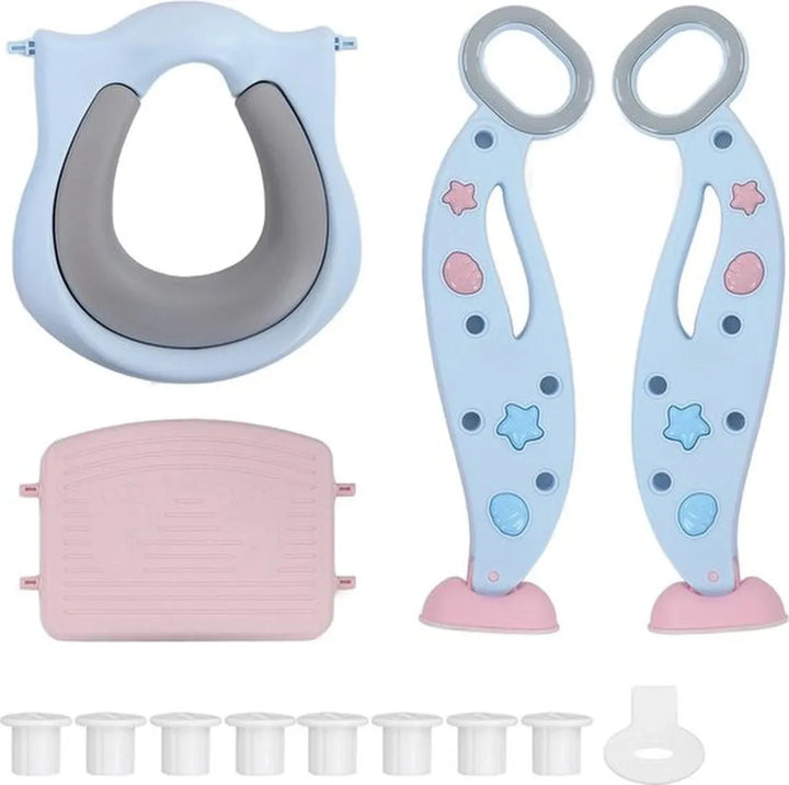 Toiletbril met Trapje voor Kinderen – Opvouwbaar Toiletzitje – WC-bril Verkleiner – Antislip Trap – Wit-Toiletverkleiner-Ilumina Benelux