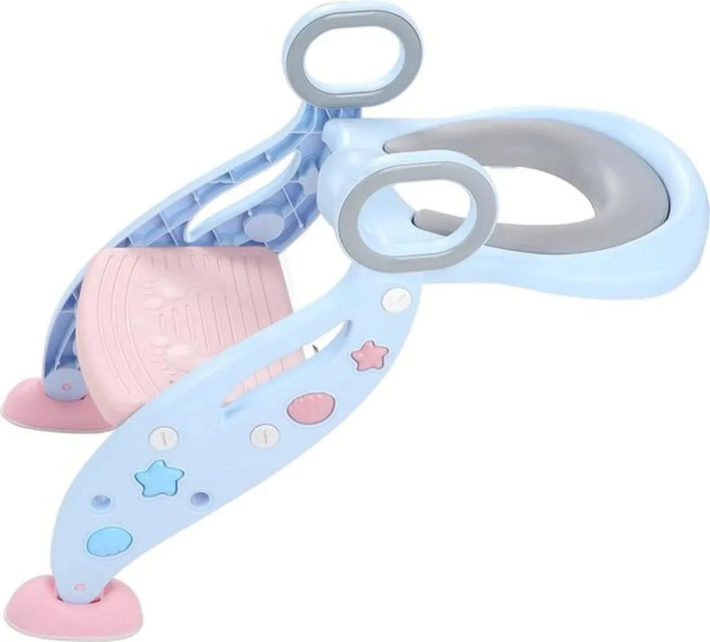 Toiletbril met Trapje voor Kinderen – Opvouwbaar Toiletzitje – WC-bril Verkleiner – Antislip Trap – Wit-Toiletverkleiner-Ilumina Benelux